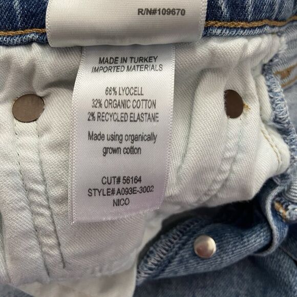 Agolde Nico High Rise Cropped Distressed Slim Jeans A093E-3002 Blue Size 29 - Picture 9 of 12